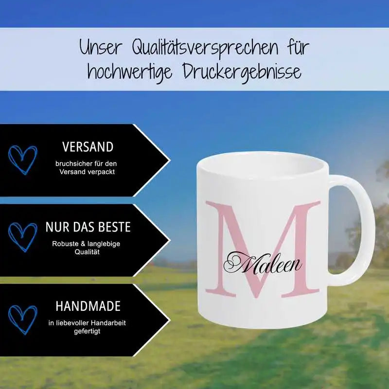 Keramik Namenstasse | Motiv 3 | Maleen Geschenkideen