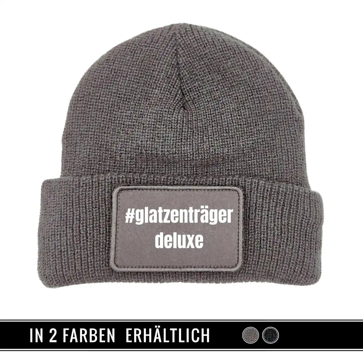 Mütze Beanie | #Glatzenträger Deluxe Grau Geschenkidee Weihnachten