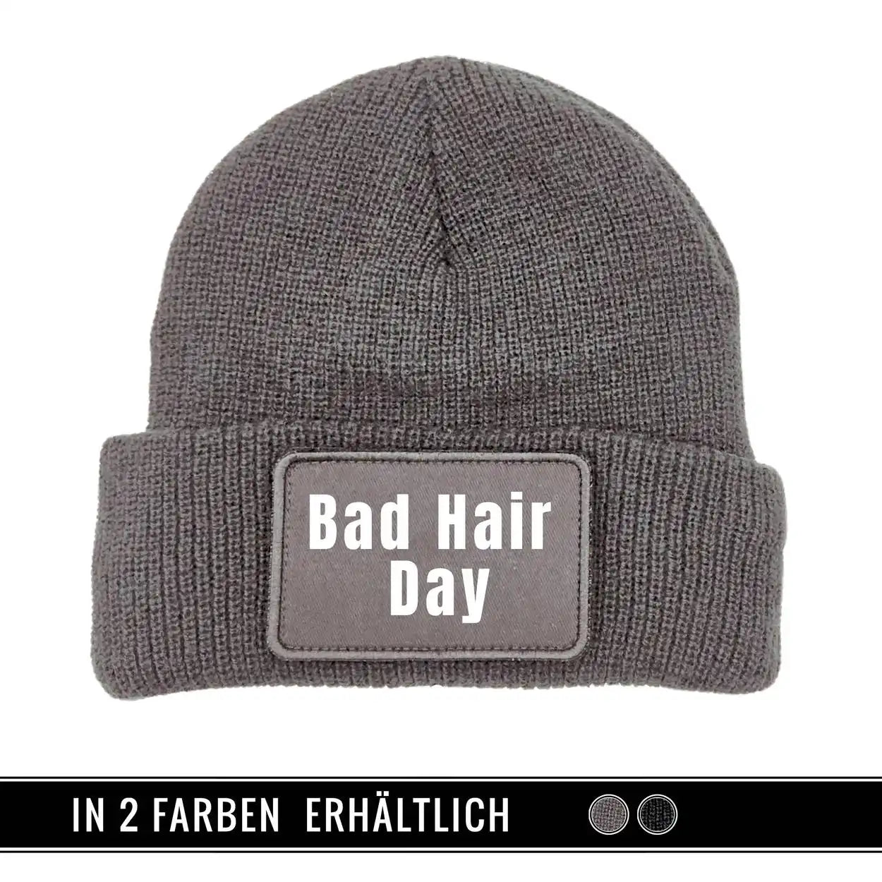 Mütze Beanie | Bad Hair Day Grau Geschenkidee Weihnachten