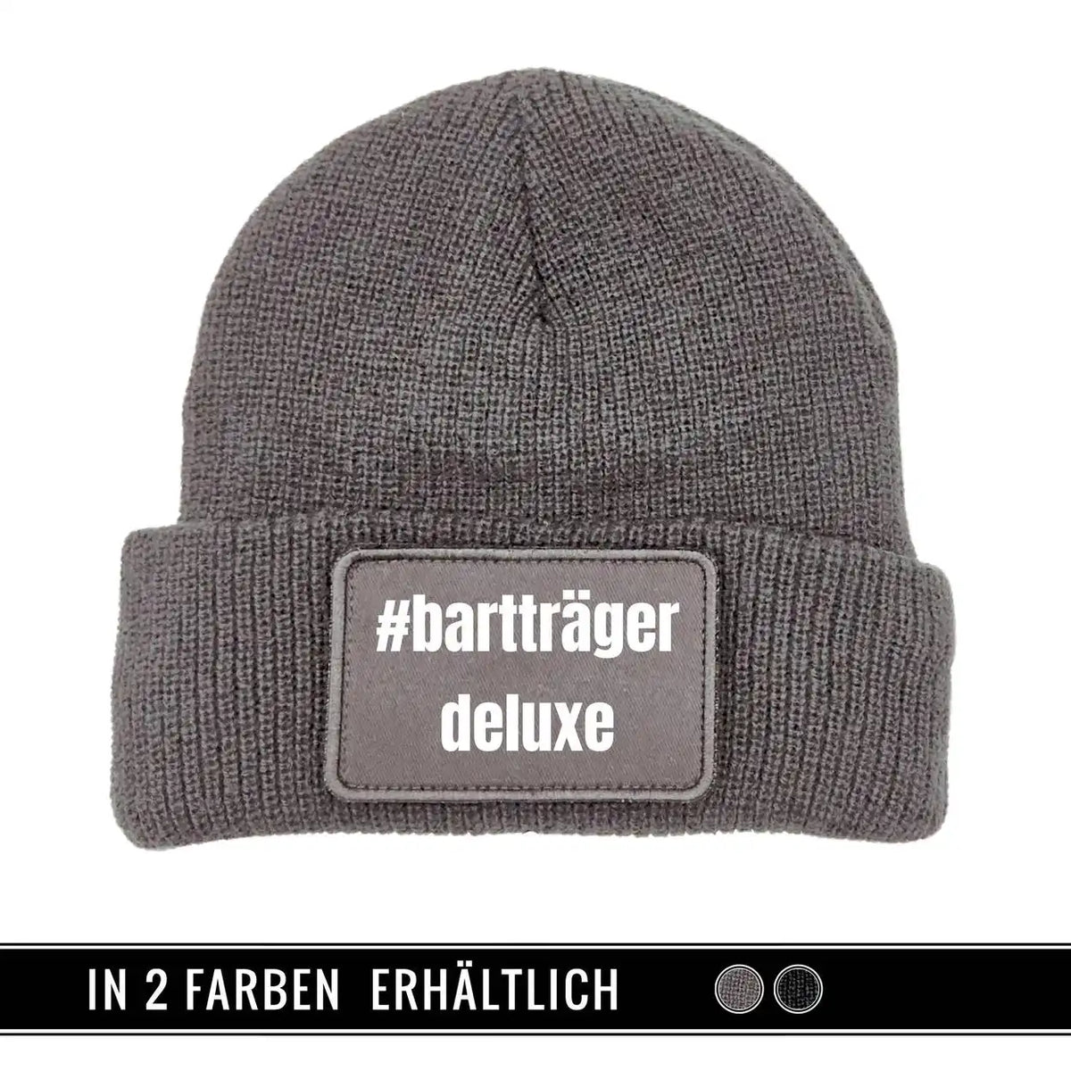 Mütze Beanie | #Bartträger Deluxe Grau Geschenkidee Weihnachten