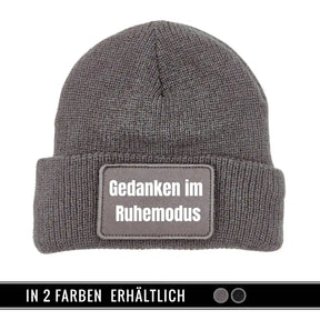 Mütze Beanie | Gedanken im Ruhemodus Grau Geschenkidee Weihnachten