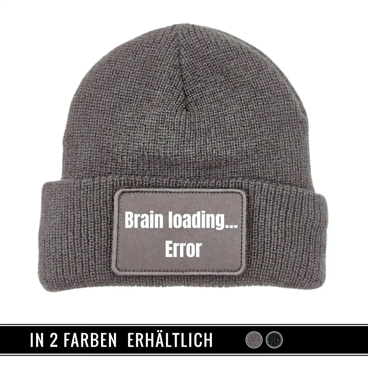 Mütze Beanie | Brain loading | Error Grau Geschenkidee Weihnachten