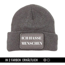 Mütze Beanie | Ich hasse Menschen Grau Geschenkidee Weihnachten