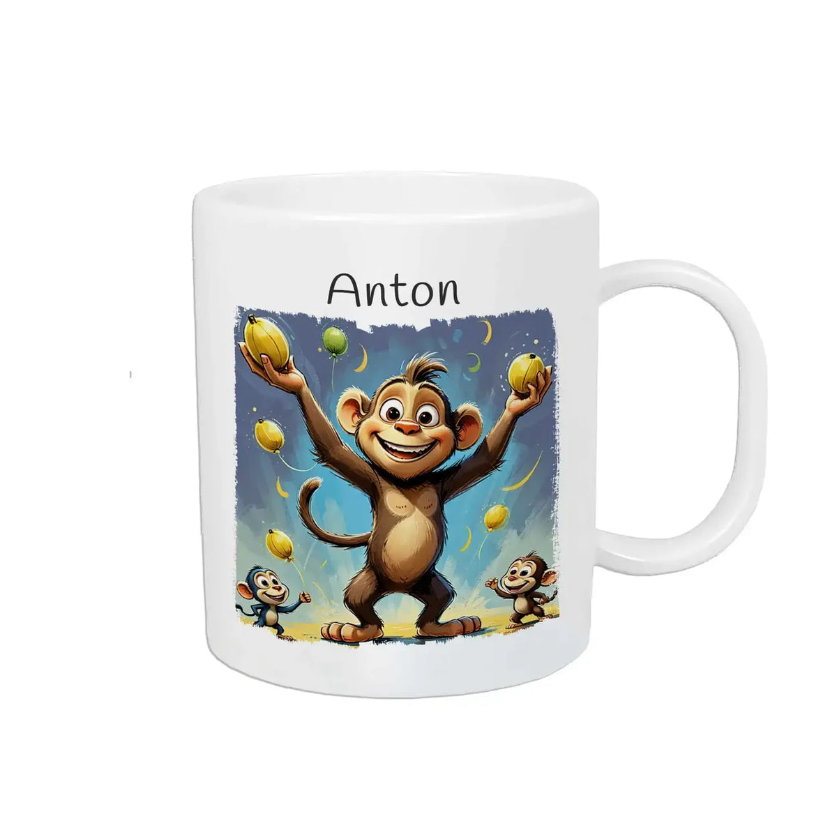 Tasse mit Namen | Affenspaß im Dschungel | Personalisierte Kindertasse | Tasse Geschenkidee | 320ml Kunststofftassen Druckerino   