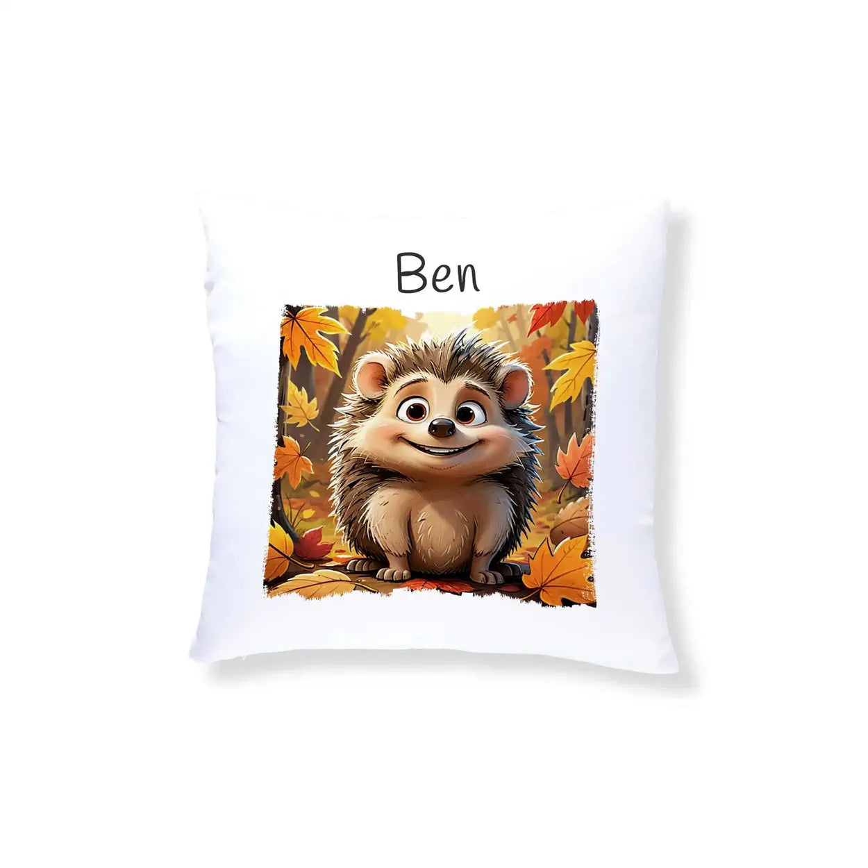 Kissen personalisiert mit Name | Traumwald Igel | Kissenhülle | personalisierbare Kindergeschenke | 40x40 cm Geschenkideen