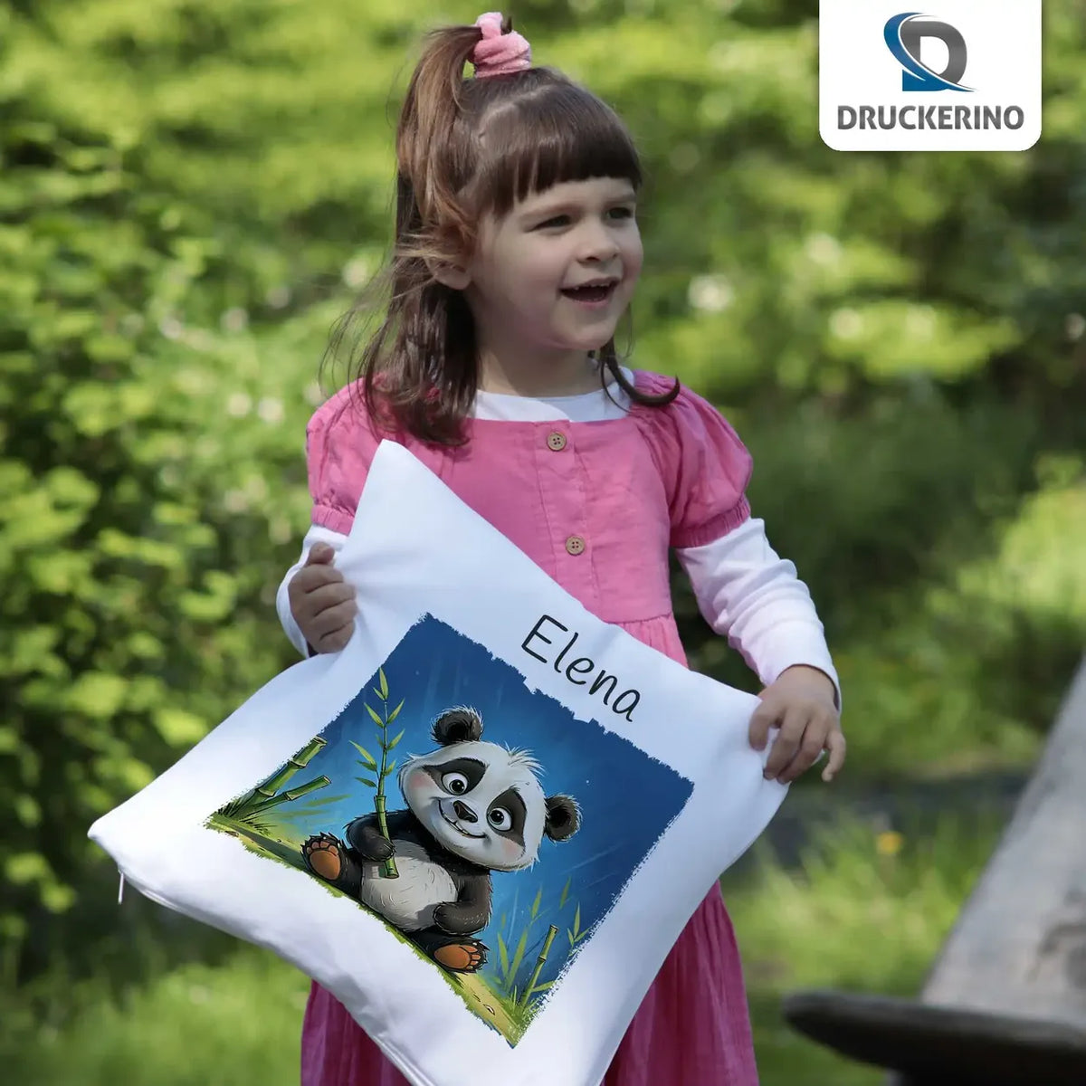 Traumbegleiter Panda Kissen für Kinder mit Namen personalisiert