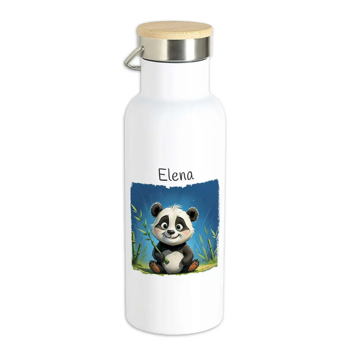 Pandabär-Abenteuer Thermo Trinkflasche für Kinder personalisiert Thermoflasche Druckerino   