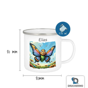 Emaille Tasse mit Namen | Zauberflügel | Emaille Tasse | personalisierbare Kindergeschenke Emailletasse Druckerino   