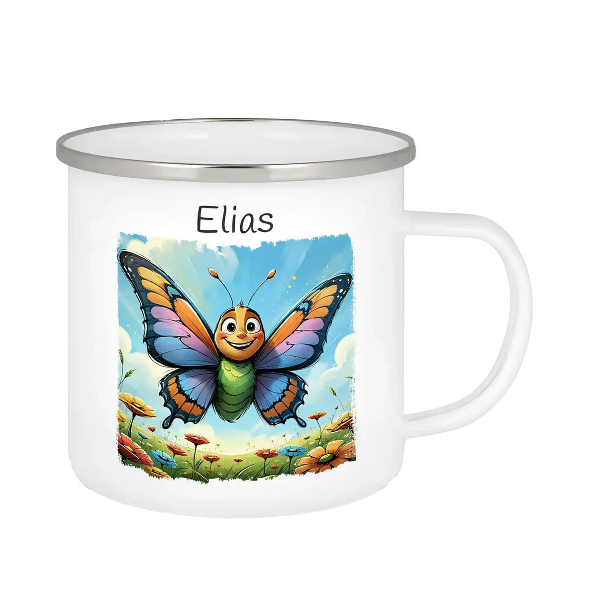 Emaille Tasse mit Namen | Zauberflügel | Emaille Tasse | personalisierbare Kindergeschenke Emailletasse Druckerino   