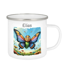 Emaille Tasse mit Namen | Zauberflügel | Emaille Tasse | personalisierbare Kindergeschenke Emailletasse Druckerino   