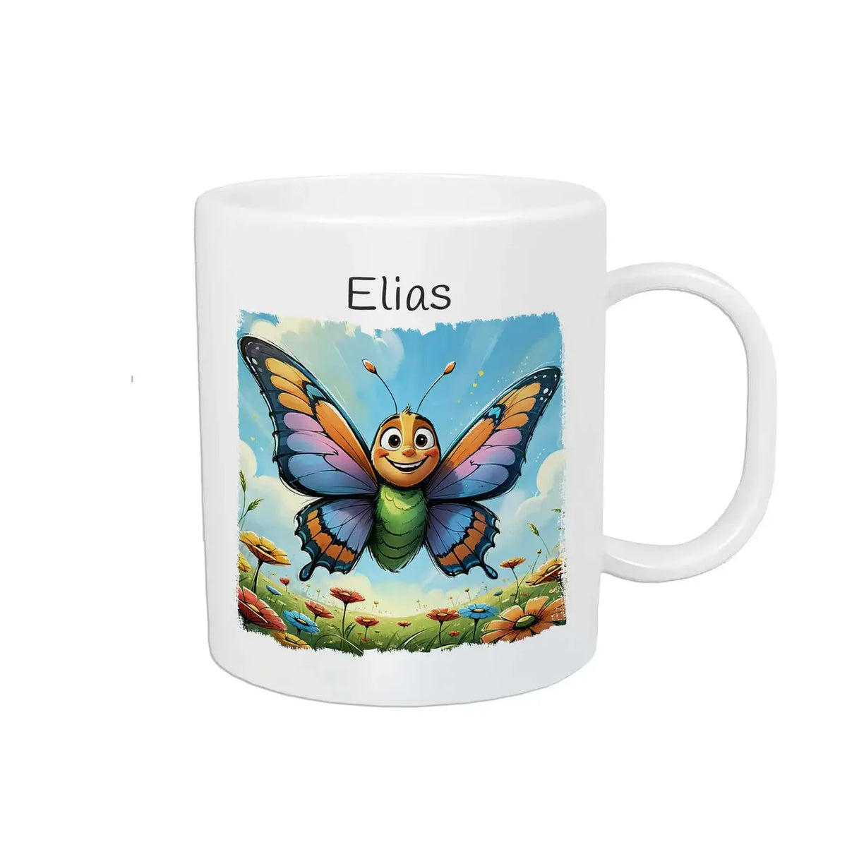 Kindertasse personalisiert | Wunderflügel | Kindergeburtstag kleine Geschenke | Geschenk Kindergarten | 320ml Kunststofftassen Druckerino   