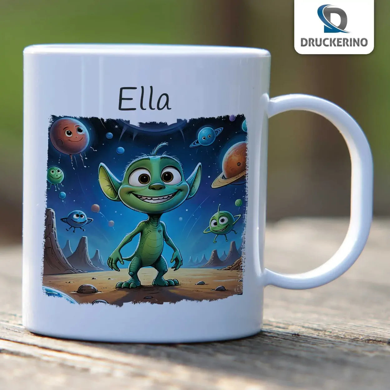 Kindertasse personalisiert | Weltraumabenteuer | Tasse für Kinder | Tassen mit Tiermotiv | 320ml Geschenkideen