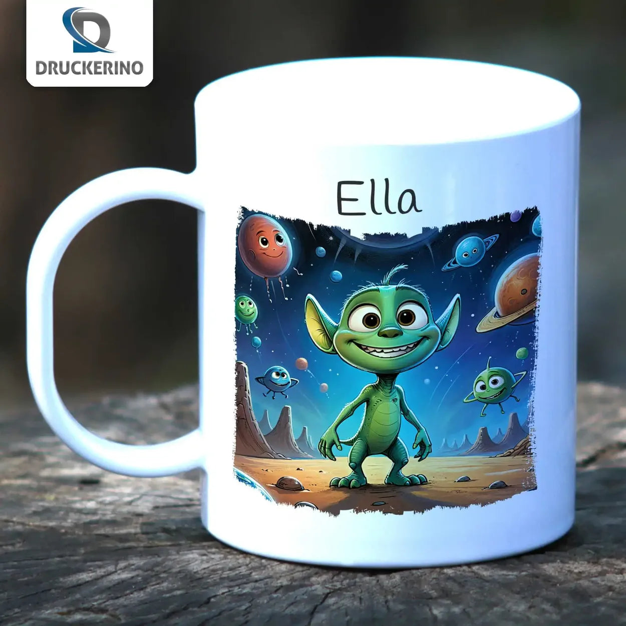 Kindertasse personalisiert | Weltraumabenteuer | Tasse für Kinder | Tassen mit Tiermotiv | 320ml Geschenkideen