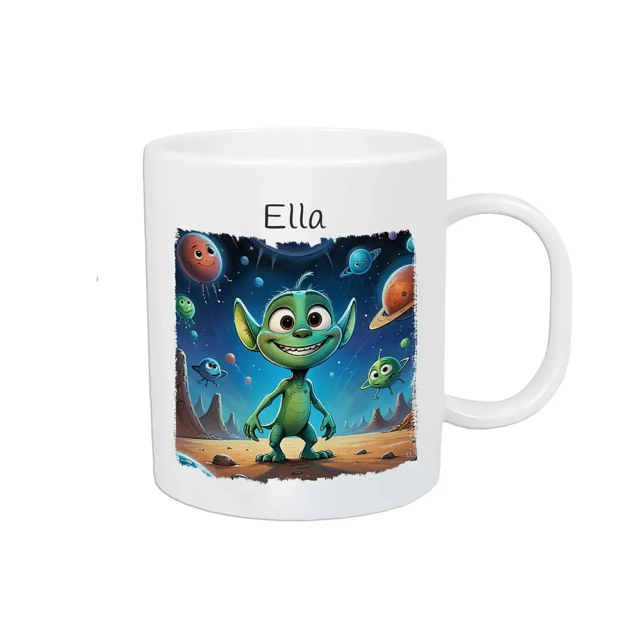 Kindertasse personalisiert | Weltraumabenteuer | Tasse für Kinder | Tassen mit Tiermotiv | 320ml Geschenkideen