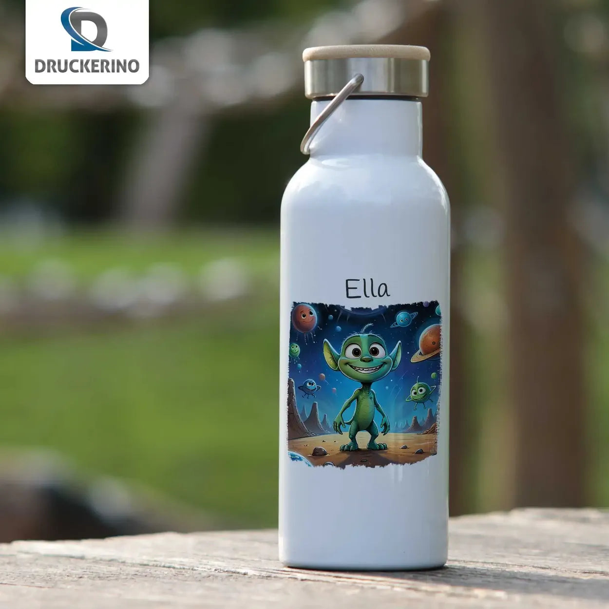 Personalisierte Trinkflasche | Weltraumabenteuer | Wasserflasche | Thermoflasche | 500ml Thermoflasche Druckerino   