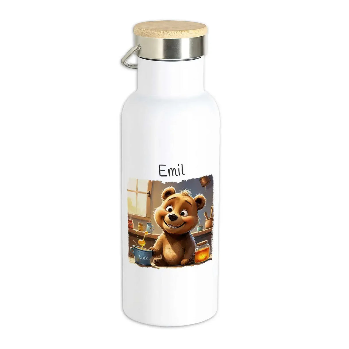 Abenteuerbärchen Thermo Trinkflasche für Kinder personalisiert Thermoflasche Druckerino   