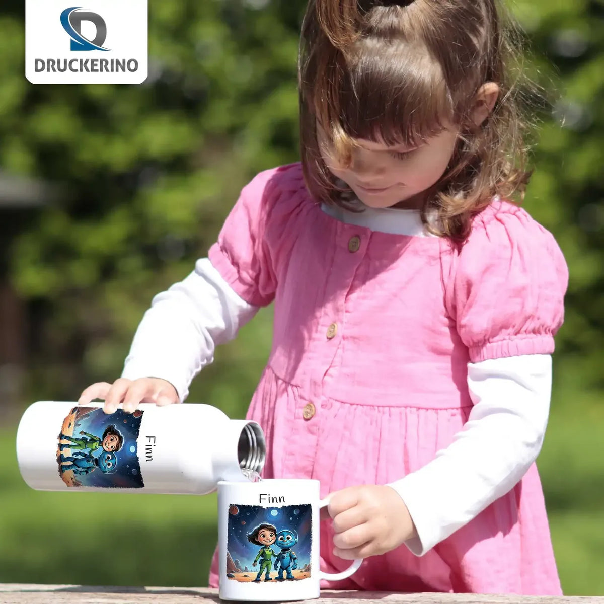 Sternenfreund Thermo Trinkflasche für Kinder personalisiert Thermoflasche Druckerino   