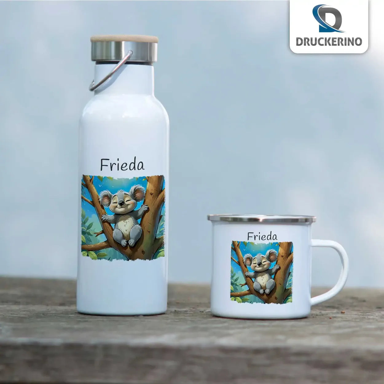 Kindertasse | Abenteuer Koala | personalisierte Tasse Kinder | Emailletasse | süße Tierbilder Geschenkideen