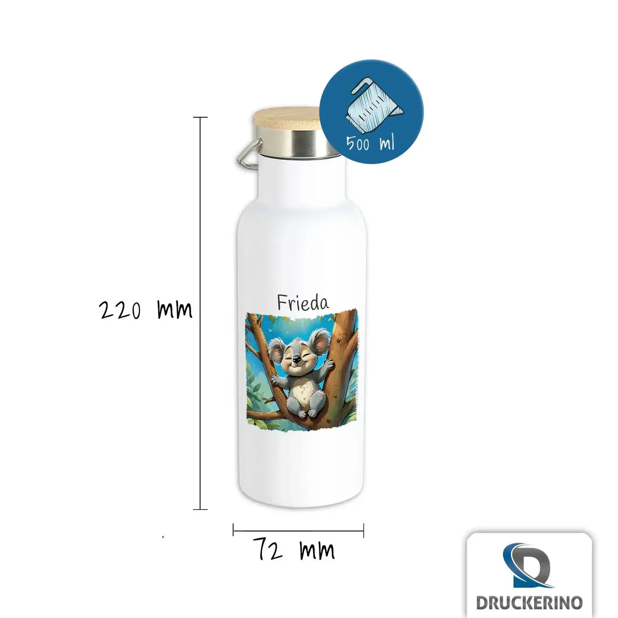 Trinkflasche Edelstahl Kinder | Waldtier Abenteuer | Isolierflasche | Trinkflasche | 500ml  Geschenkidee Weihnachten