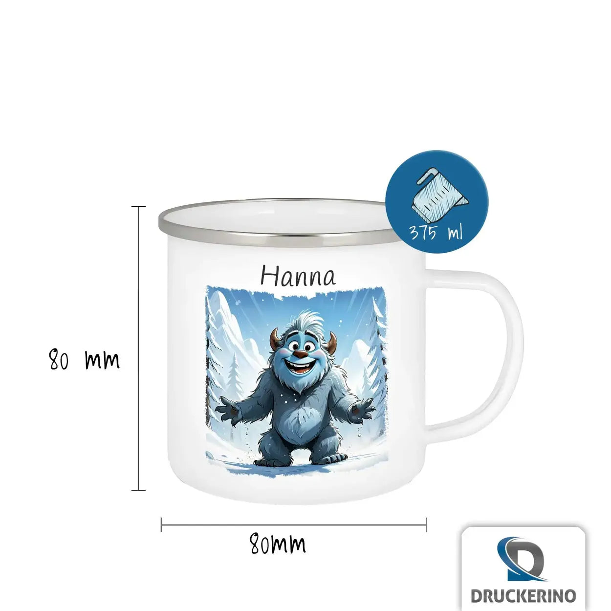 Emailletasse personalisiert mit Namen | Zauberwald-Abenteuer | Emaille Tasse | Abschiedsgeschenke im Kindergarten Geschenkideen