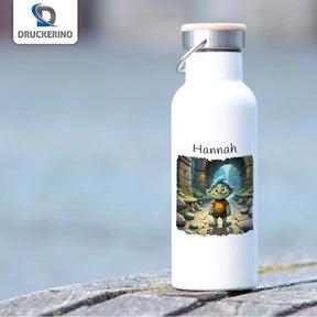 Abenteuerkelch Thermo Trinkflasche für Kinder personalisiert Thermoflasche Druckerino   