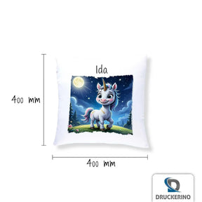 Kuschelkissen Kinder | Traumzauber Einhorn | Kindergeburtstag Geschenke | Kissen personalisiert mit Name | 40x40 cm Geschenkideen