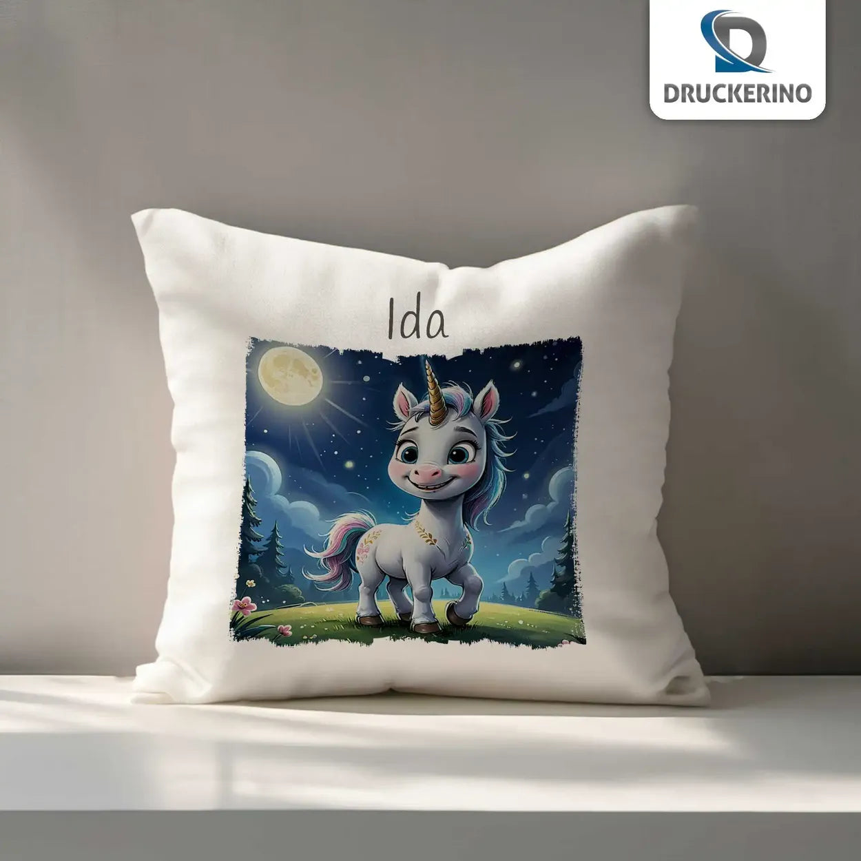 Kuschelkissen Kinder | Traumzauber Einhorn | Kindergeburtstag Geschenke | Kissen personalisiert mit Name | 40x40 cm Geschenkideen