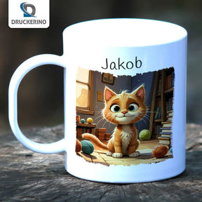 Tasse für Kinder personalisiert | Abenteuerzeit Kätzchen | personalisierte Kindertassen | Personalisierte Geschenke | 320ml  Geschenkidee Weihnachten