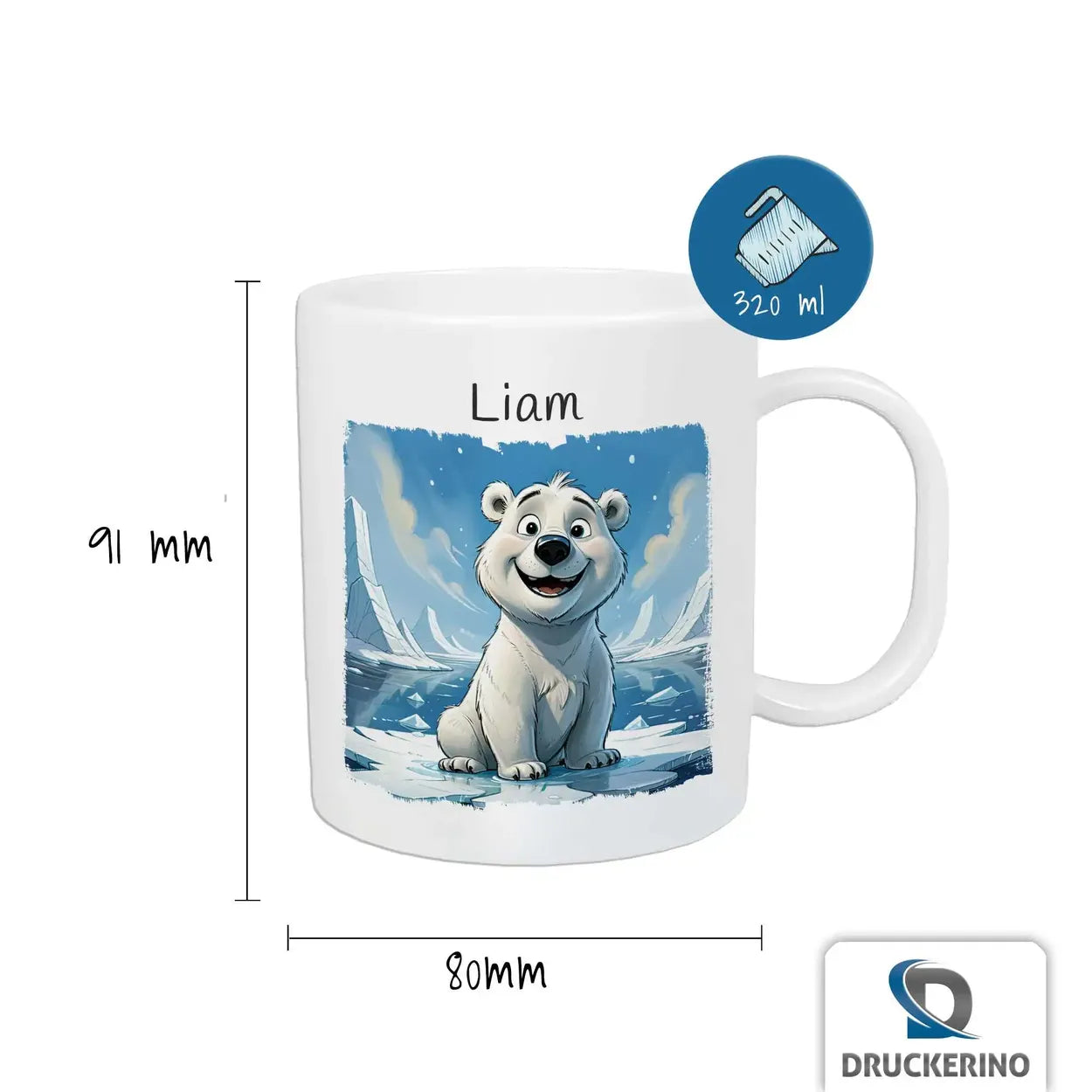 Personalisierte Tasse Kinder | Polarabenteuer | Kindertasse | Geschenke zur Taufe | 320ml  Geschenkidee Weihnachten