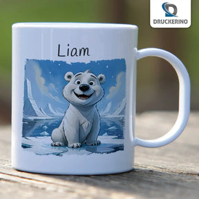 Personalisierte Tasse Kinder | Polarabenteuer | Kindertasse | Geschenke zur Taufe | 320ml  Geschenkidee Weihnachten