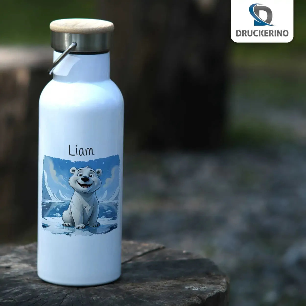 Personalisierte Trinkflasche | Polarabenteuer | Wasserflasche | Thermoflasche | 500ml  Geschenkidee Weihnachten