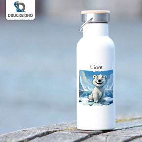 Personalisierte Trinkflasche | Polarabenteuer | Wasserflasche | Thermoflasche | 500ml  Geschenkidee Weihnachten