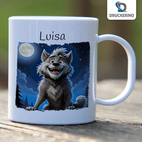 Tasse für Kinder | Mondlicht-Heuler | Abschiedsgeschenke im Kindergarten | personalisierte Becher | 320ml Kunststofftassen Druckerino   