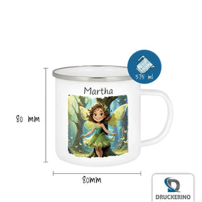 Emailletasse personalisiert mit Namen | Zauberwaldfeen | Tasse Geschenkidee | Kindergeburtstag Geschenke Geschenkideen