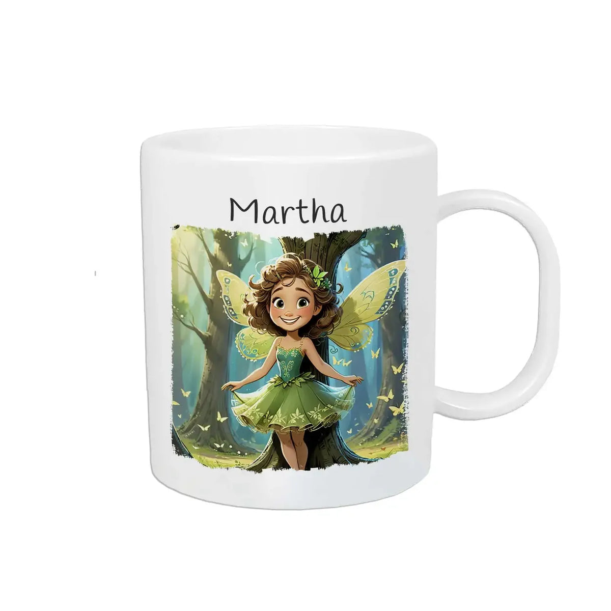 Kindertasse personalisiert | Zauberwald-Feenabenteuer | Kindergeburtstag Geschenke | Kindertasse personalisiert mit Name | 320ml Kunststofftassen Druckerino   