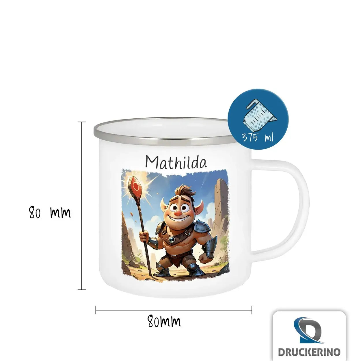 Emaille Tasse personalisiert mit Namen | Abenteurer | Tassen personalisieren | Geschenk personalisier Geschenkideen