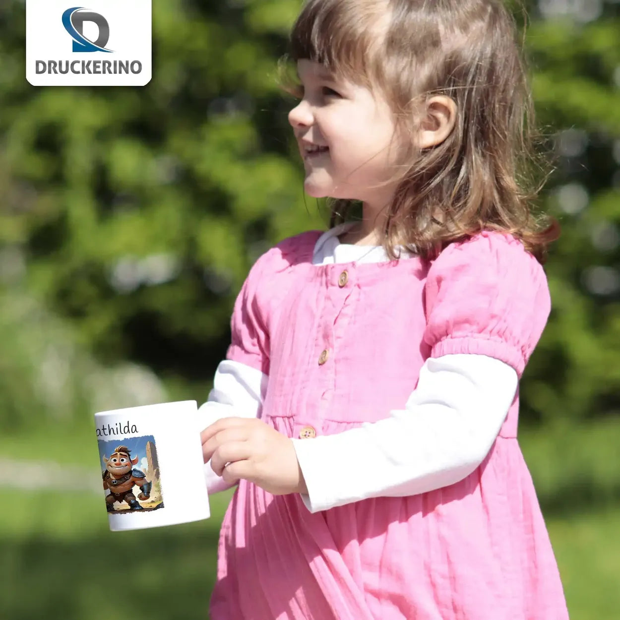 Abenteuerquest des kleinen Ritters Kindertasse mit Namen - Tasse personalisiert Kunststofftassen Druckerino   