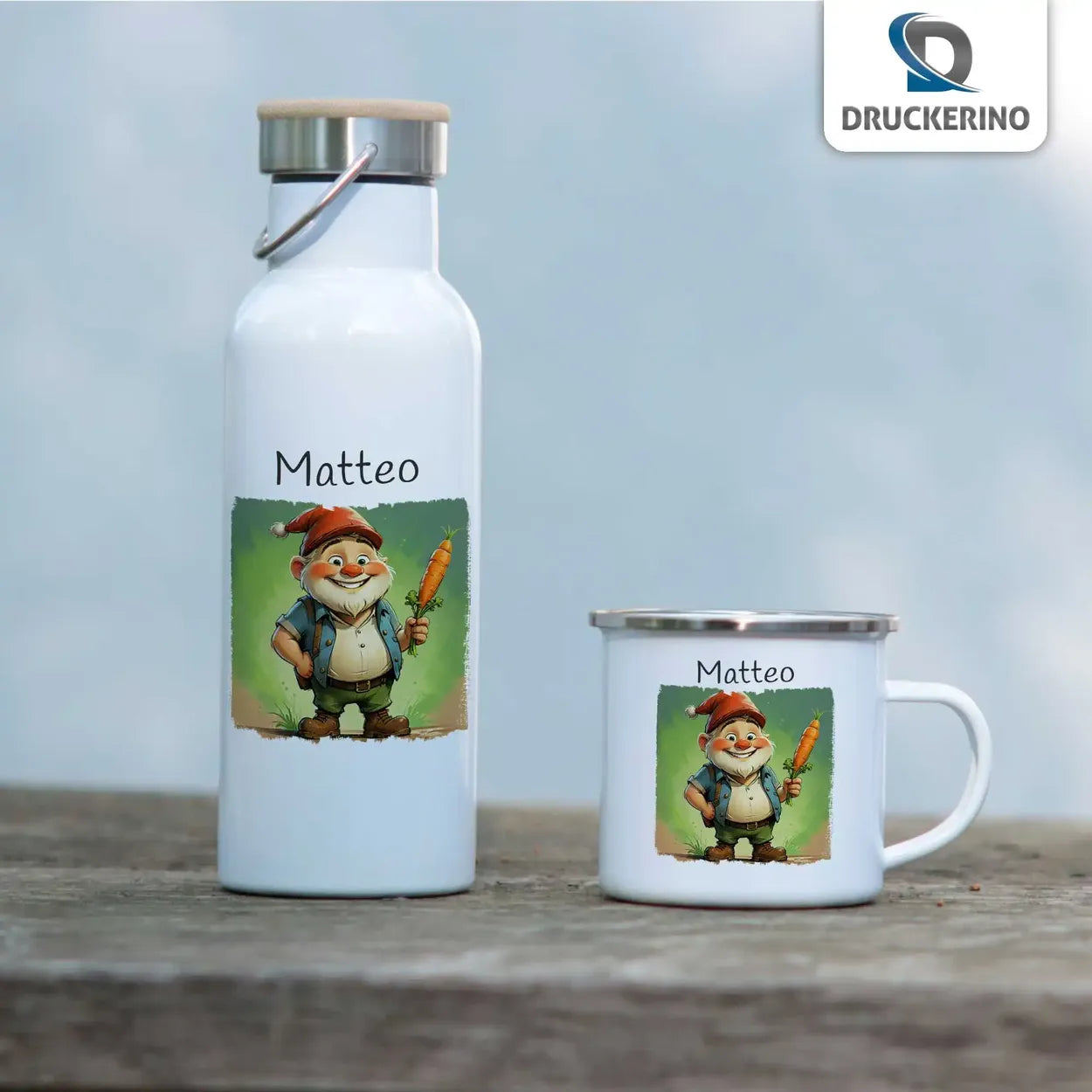 Emaille Tasse personalisiert mit Namen | Zauberwald-Wichtel | Tasse personalisieren | Geschenke zur Taufe Geschenkideen