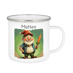 Emaille Tasse personalisiert mit Namen | Zauberwald-Wichtel | Tasse personalisieren | Geschenke zur Taufe Geschenkideen