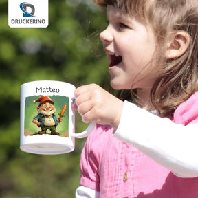 Becher personalisiert | Abenteuer Zwerg | Tierbilder | personalisierte Tasse Kinder | 320ml  Geschenkidee Weihnachten