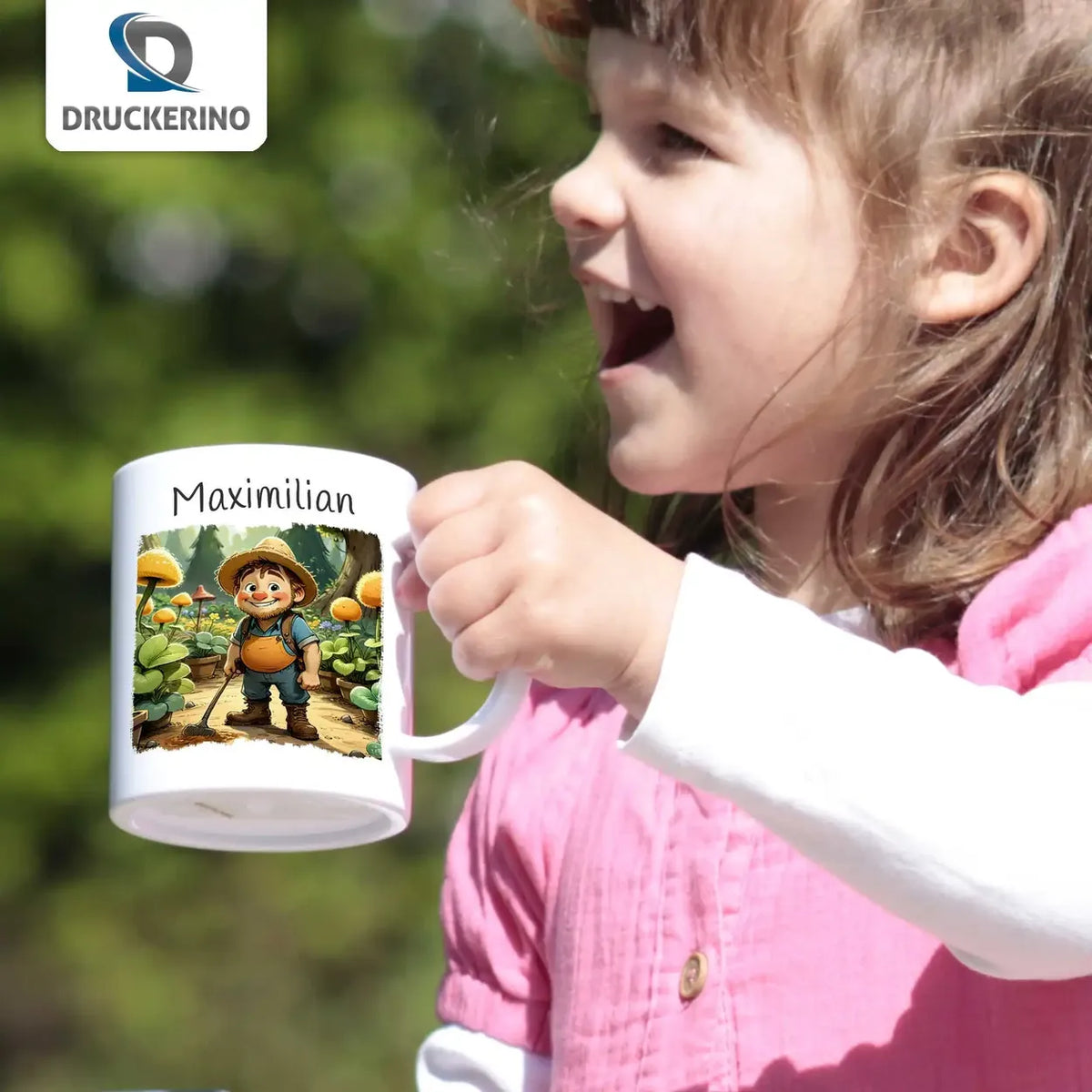 Kindertasse mit Namen | Abenteurer der Natur | personalisierbare Kindergeschenke | Kindertasse frei von BPA | 320ml Kunststofftassen Druckerino   