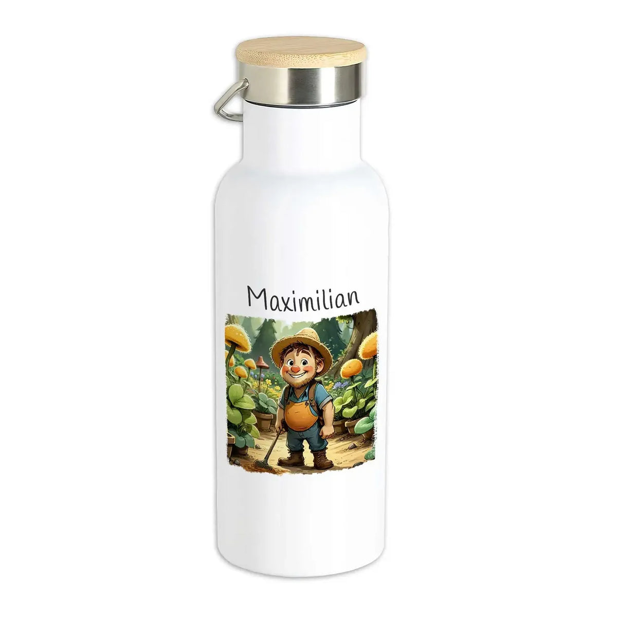 Abenteuerwald Thermo Trinkflasche für Kinder personalisiert Thermoflasche Druckerino   