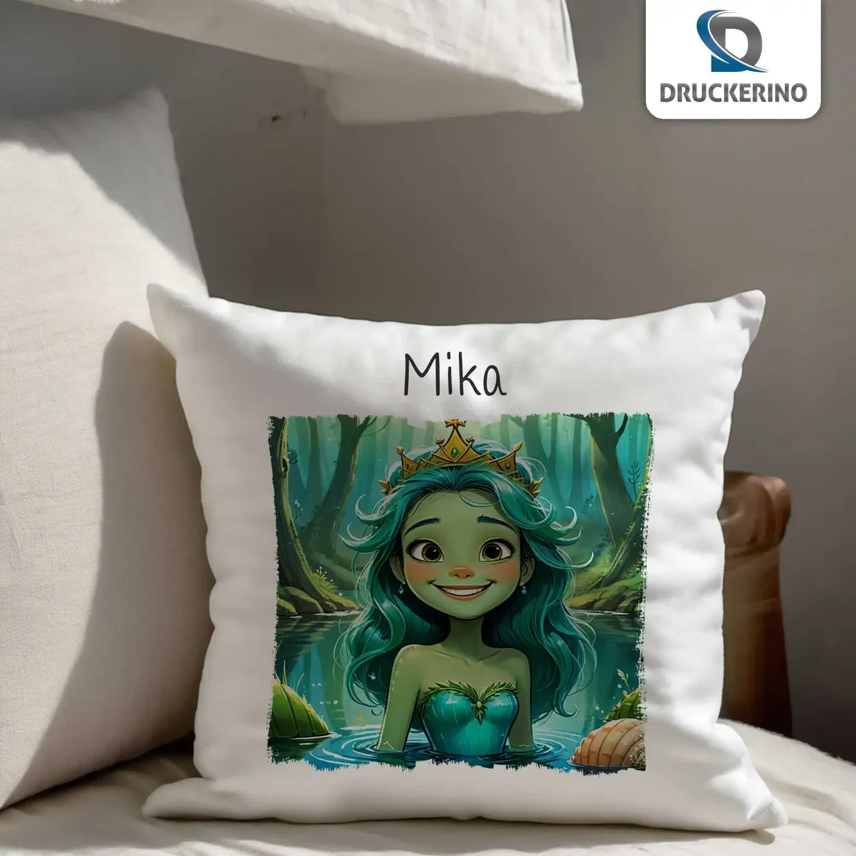 Kissen | Meerjungfrau | Kinderkissen mit Namen | personalisierte Geschenke Baby | 40x40 cm Geschenkideen