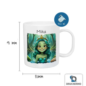 Tasse für Kinder personalisiert | Meerjungfrauen-Zauber | Tassen mit Namen | Abschiedsgeschenk Kita | 320ml  Geschenkidee Weihnachten