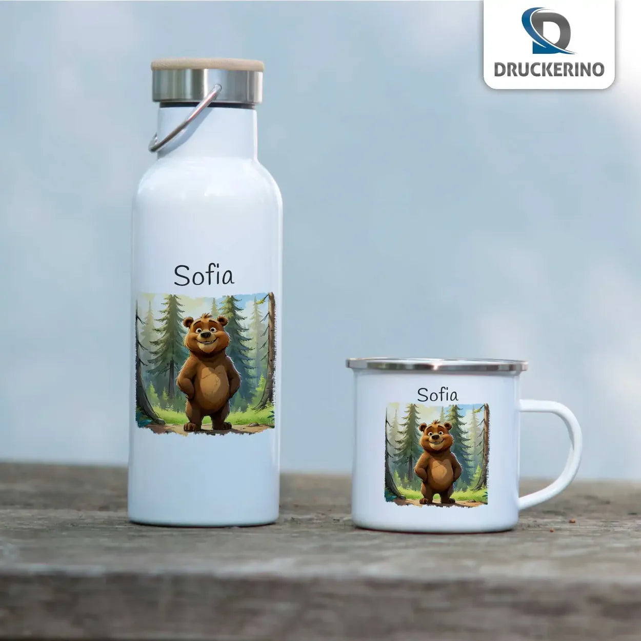 Personalisierte Kindertasse aus Emaille | Waldabenteuer | personalisierte Kindertassen | Einschulung Geschenk  Geschenkidee Weihnachten