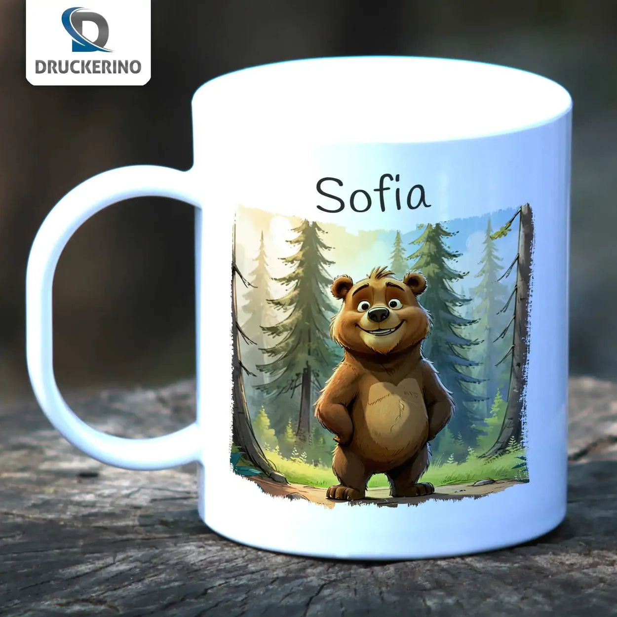 Tasse mit Namen | Waldabenteuer-Bärchen | Personalisierte Kindertasse | Tasse Geschenkidee | 320ml  Geschenkidee Weihnachten