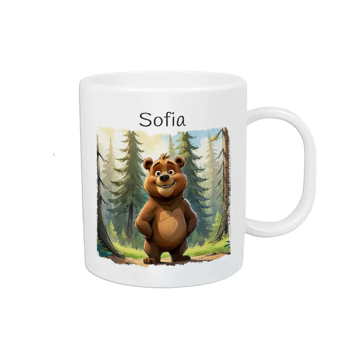 Tasse mit Namen | Waldabenteuer-Bärchen | Personalisierte Kindertasse | Tasse Geschenkidee | 320ml Kunststofftassen Druckerino   