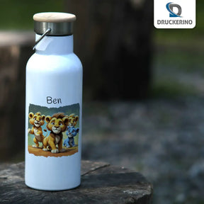 Trinkflasche Edelstahl | Abenteuer-Safari | Trinkflasche Edelstahl Kinder | mit Namen personalisiert | 500ml  Geschenkidee Weihnachten