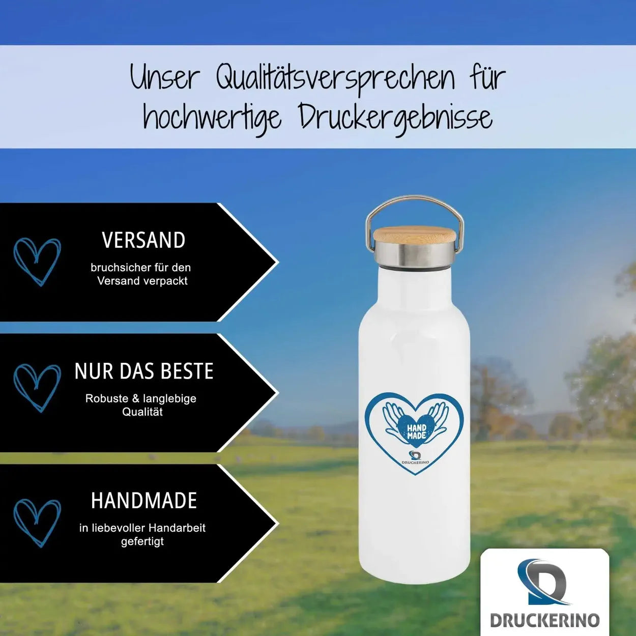 Abenteuer-Safari Thermo Trinkflasche für Kinder personalisiert Thermoflasche Druckerino   