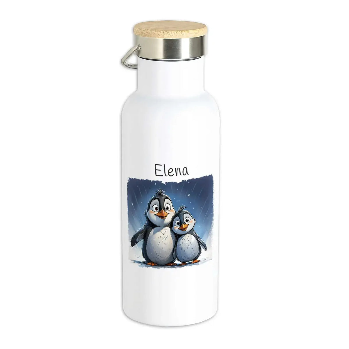 Trinkflasche mit Namen | Pinguin-Abenteuer | Thermosflasche | mit Wunschnamen | 500ml Thermoflasche Druckerino   